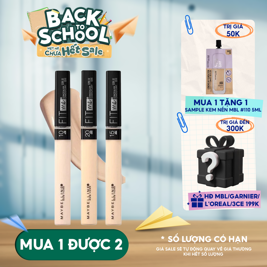 Kem Che Khuyết Điểm Maybelline Mịn Lì Fit Me Concealer With Chamomile Extract 6.8ml