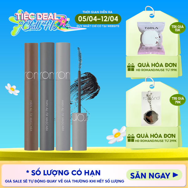  Mascara Chuốt Mi Romand Siêu Dài Và Cong Mi Tự Nhiên, Chống Trôi Hiệu Quả Han All Fix Mascara - Han All Line 7g 