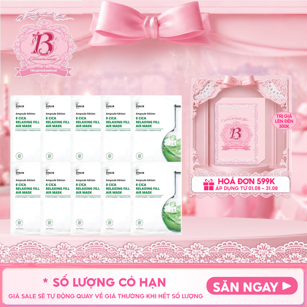  Combo 10 Miếng Mặt Nạ Tinh Chất Cấp Ẩm, Làm Dịu Da Wonjin Ampoule Edition Fill Air Mask 27g 