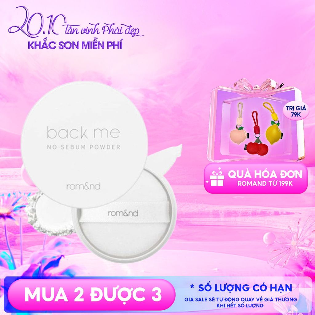 Phấn Phủ Romand Dạng Bột Che Phủ Tốt Giúp Da Mịn Màng Back Me No Sebum Powder 5g