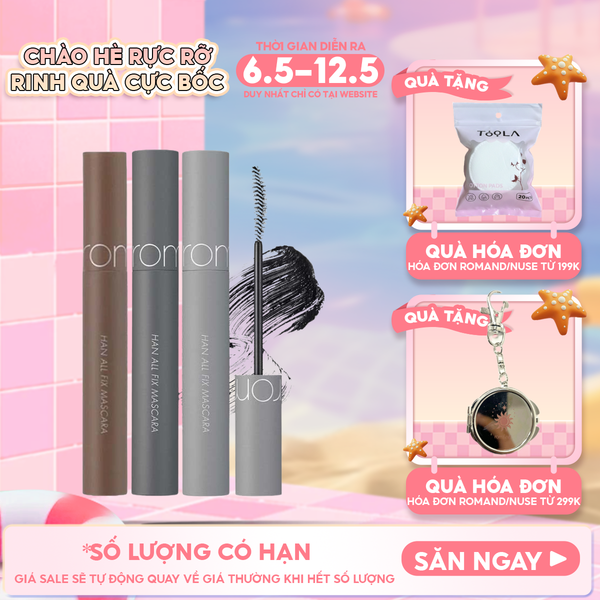  Mascara Chuốt Mi Romand Siêu Dài Và Cong Mi Tự Nhiên, Chống Trôi Hiệu Quả Han All Fix Mascara - Han All Line 7g 