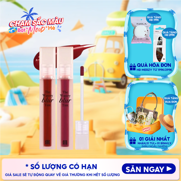  Son Kem Lì Lên Màu Chuẩn, Mịn Mượt Nhẹ Môi Merzy The Watery Blur Tint 4ml 