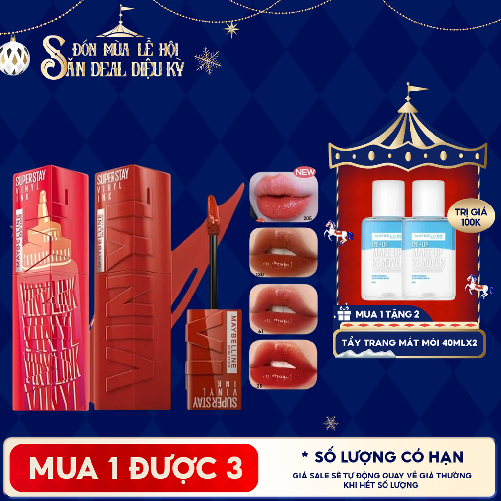 (BST SON "SỐT") Son Kem Bóng Maybelline Bền Màu, Nhẹ Môi New York Superstay Vinyl Ink 4.2ml