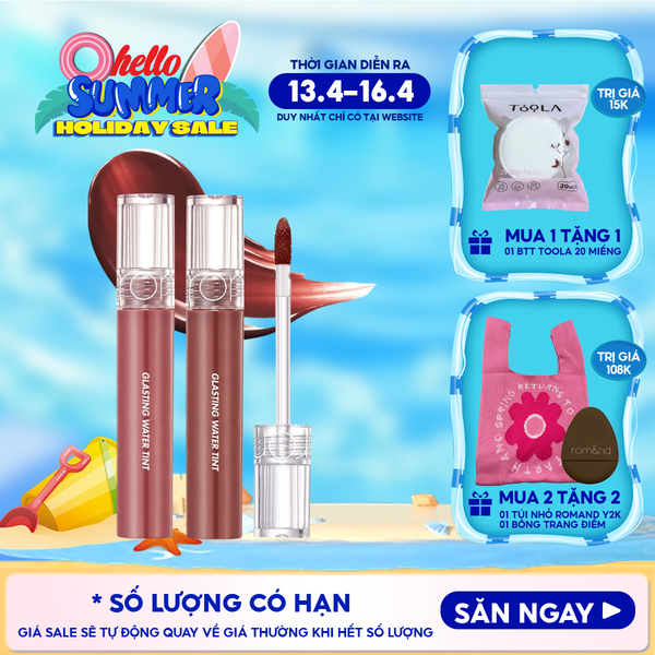  [Màu 1-17] Son Tint Nước Romand Siêu Lì, Lâu Trôi Glasting Water Tint 4g 