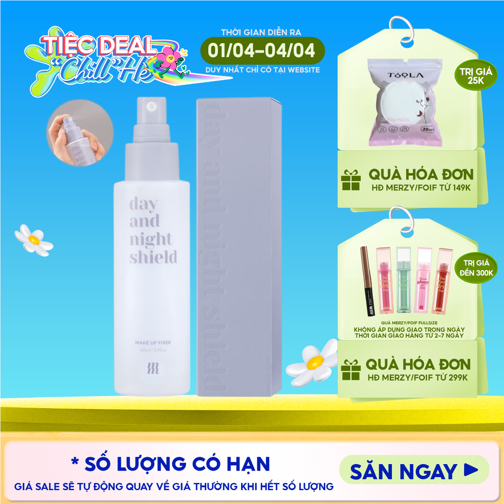 Xịt Khoáng Khóa Nền Merzy Day And Night Shield Makeup Fixer 100ml