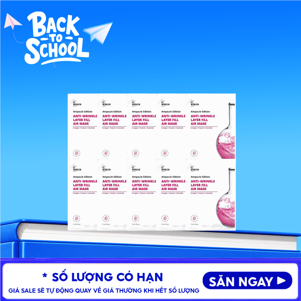  Combo 10 Miếng Mặt Nạ Tinh Chất Cấp Ẩm, Làm Dịu Da Wonjin Ampoule Edition Fill Air Mask 27g 