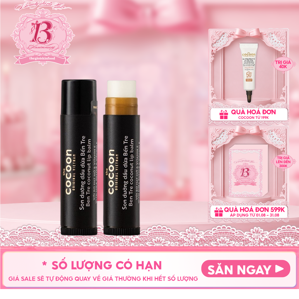 Son Dưỡng Môi Cocoon Chiết Xuất Dầu Dừa Bến Tre Coconut Lip Balm