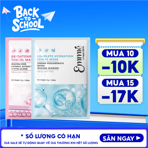  Mặt Nạ Emmié By HappySkin Cấp Ẩm, Dưỡng Sáng Da Tencel Mask 