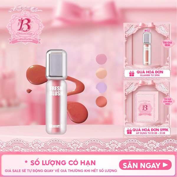  Má Hồng Kem Glamrr Q Căng Bóng Glow Lasting Fresh Blush 3.8g 