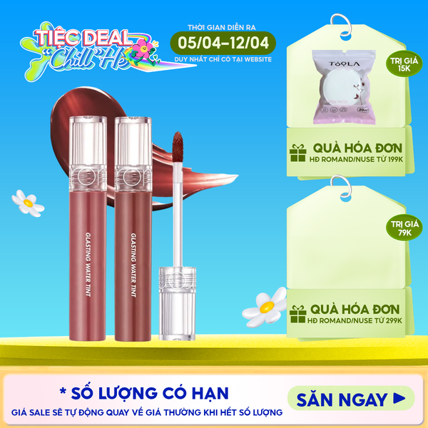  [Màu 1-17] Son Tint Nước Romand Siêu Lì, Lâu Trôi Glasting Water Tint 4g 