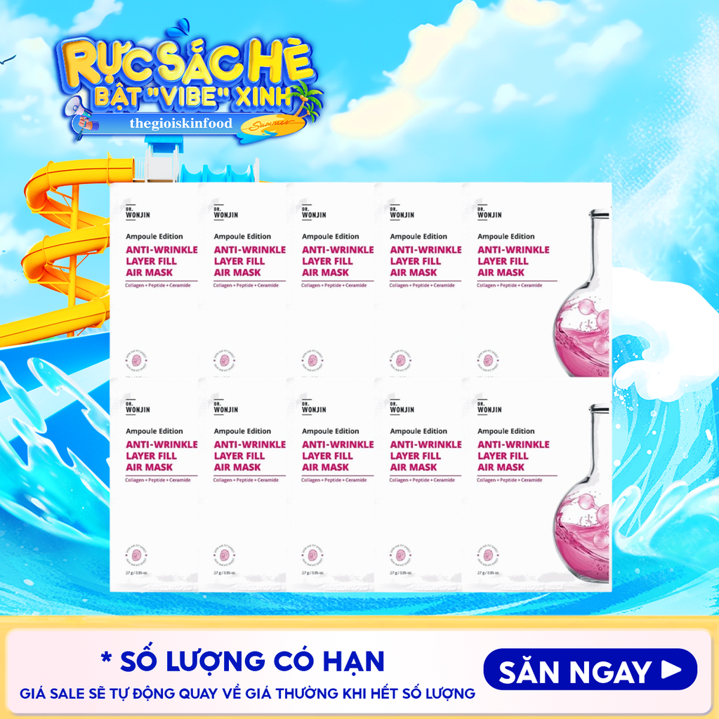 Combo 10 Miếng Mặt Nạ Tinh Chất Cấp Ẩm, Làm Dịu Da Wonjin Ampoule Edition Fill Air Mask 27g