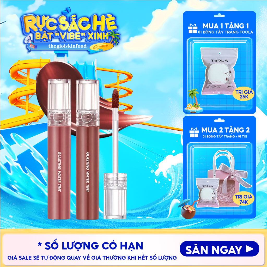 [Màu 1-17] Son Tint Nước Romand Siêu Lì, Lâu Trôi Glasting Water Tint 4g
