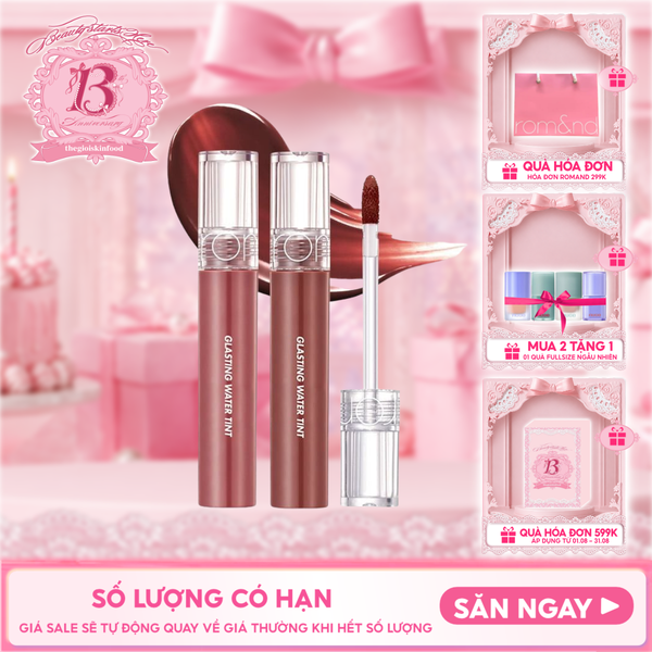  [Màu 1-17] Son Tint Nước Romand Siêu Lì, Lâu Trôi Glasting Water Tint 4g 