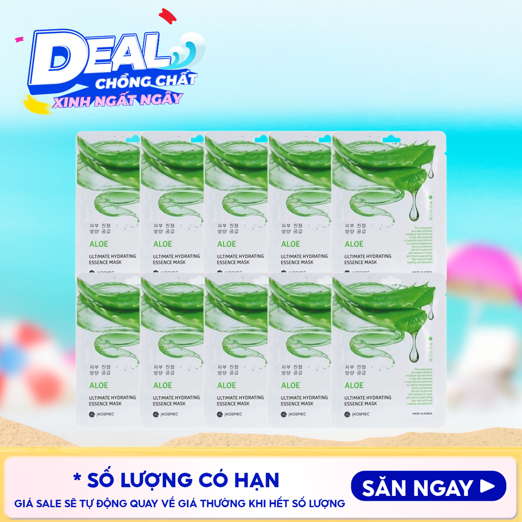 Combo 10 Mask: Mặt Nạ Jkosmec Tinh Chất Cấp Ẩm Chuyên Sâu Ultimate Hydrating Essence Mask 25ml (10 miếng)