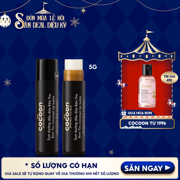  Son Dưỡng Môi Cocoon Chiết Xuất Dầu Dừa Bến Tre Ben Tre Coconut Lip Balm 