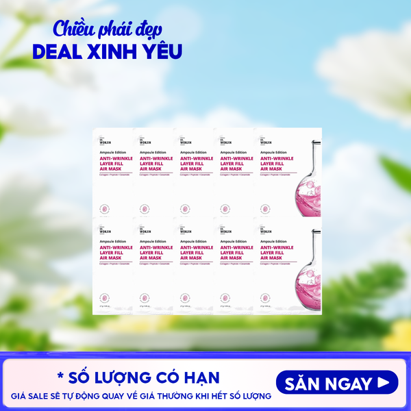  Combo 10 Miếng Mặt Nạ Tinh Chất Cấp Ẩm, Làm Dịu Da Wonjin Ampoule Edition Fill Air Mask 27g 