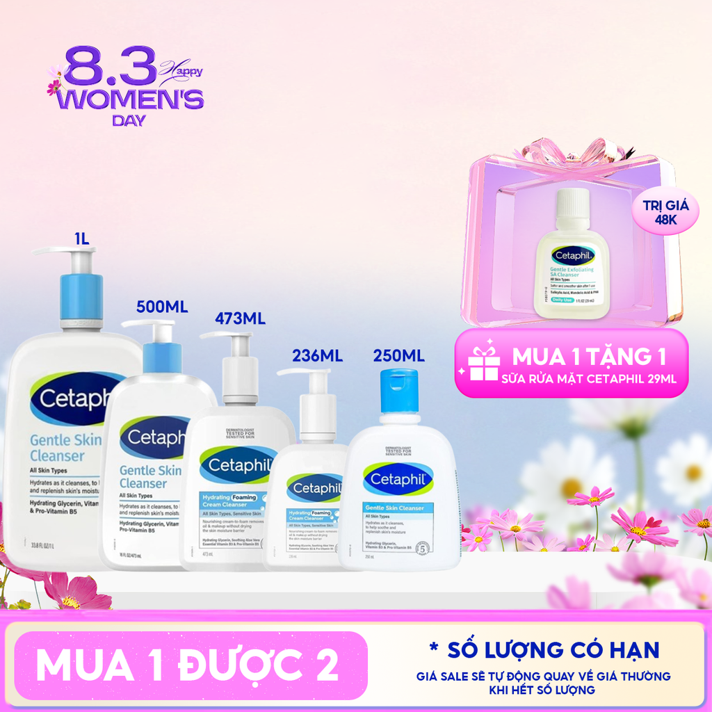 Sữa Rửa Mặt Cetaphil Lành Tính, Dịu Nhẹ Không Xà Phòng Gentle Skin Cleanser