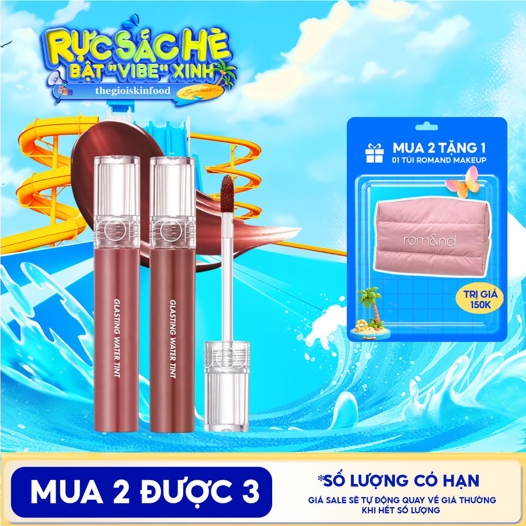[Màu 1-17] Son Tint Nước Romand Siêu Lì, Lâu Trôi Glasting Water Tint 4g