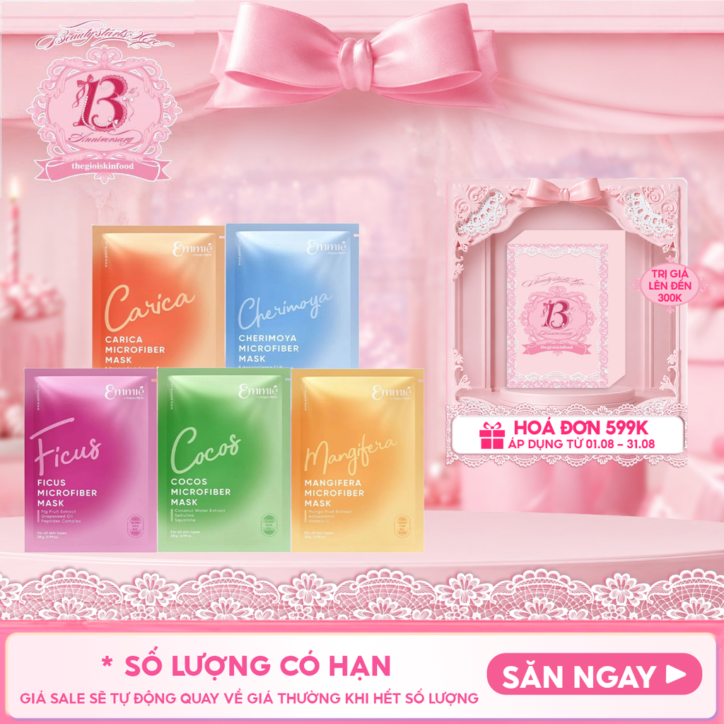 Combo Mặt Nạ Vi Sợi Microfiber Emmié by HappySkin Microfiber Mask 28g