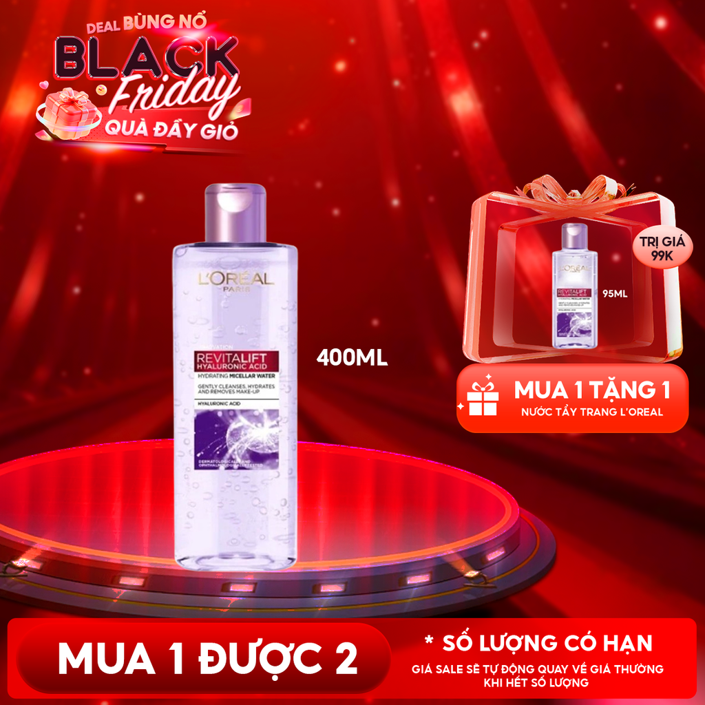Nước Tẩy Trang L'oreal Làm Sạch, Cấp Ẩm Revitalift Hyaluronic Acid Hydrating Micellar Water