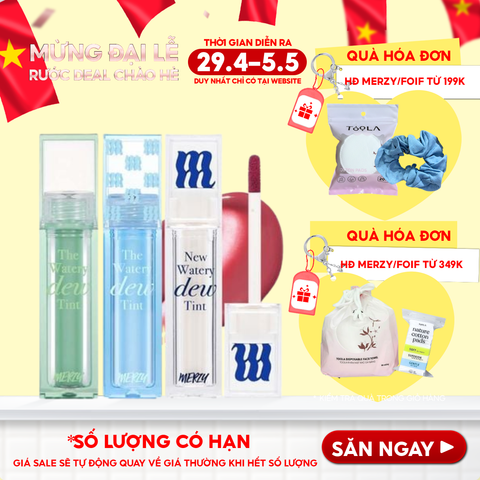 [NEW DEW] Son Tint Bóng Merzy Dạng Thạch, Bền Màu, Lâu Trôi Cho Đôi Môi Căng Mọng, Ẩm Mịn The Watery Dew Tint
