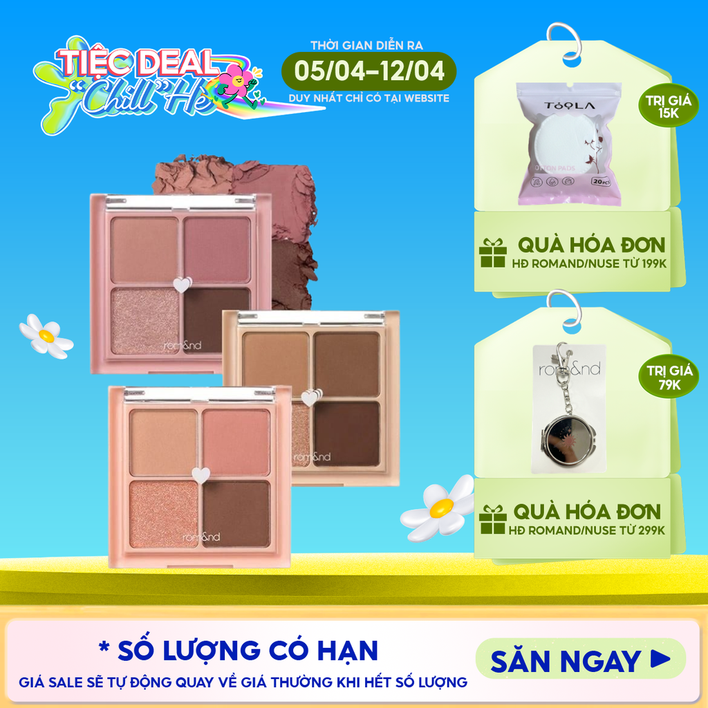 [NEW] Bảng Phấn Mắt 4 Ô Màu Romand Siêu Xinh Better Than Eyes 6.5g