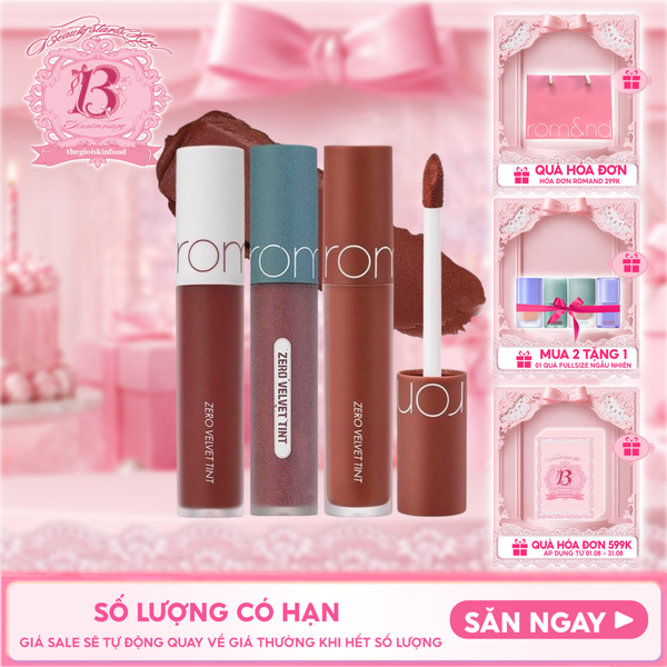  [MÀU 1-30] Son Kem Lì Romand Cực Nhẹ Môi Zero Velvet Tint 5.5g 