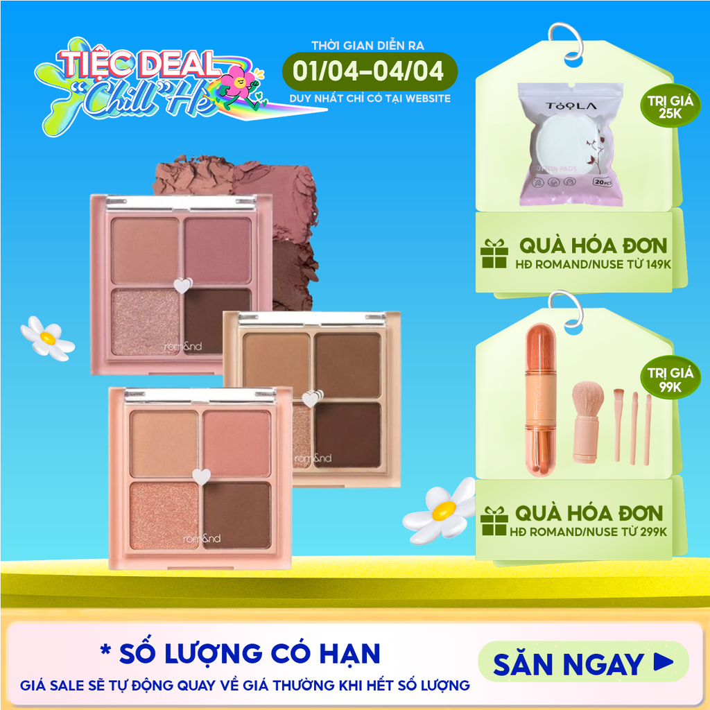 [NEW] Bảng Phấn Mắt 4 Ô Màu Romand Siêu Xinh Better Than Eyes 6.5g