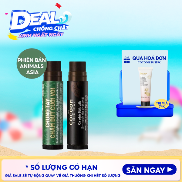  Tẩy Tế Bào Chết Môi Cocoon Chiết Xuất Cà Phê Đắk Lắk Dak Lak Coffee Lip Scrub 5g 