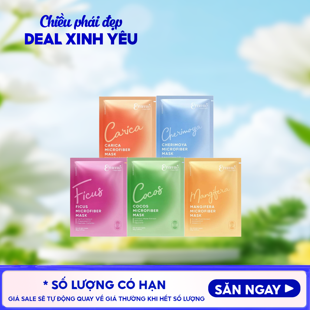 Combo Mặt Nạ Vi Sợi Microfiber Emmié by HappySkin Microfiber Mask 28g