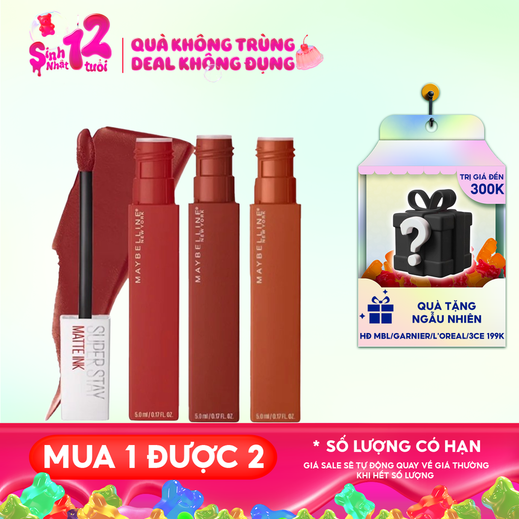 Son Kem Lì Maybelline Lên Màu Chuẩn, Lâu Trôi New York Superstay Matte Ink City Edition 5ml