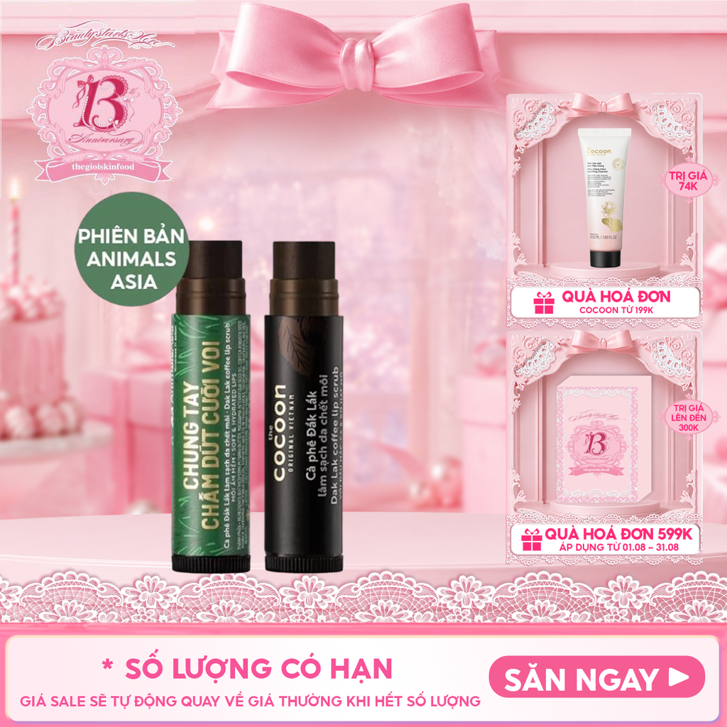 Tẩy Tế Bào Chết Môi Cocoon Chiết Xuất Cà Phê Đắk Lắk Coffee Lip Scrub 5g