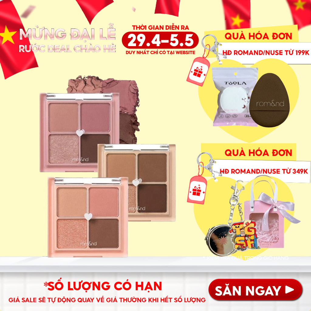 [NEW] Bảng Phấn Mắt 4 Ô Màu Romand Siêu Xinh Better Than Eyes 6.5g