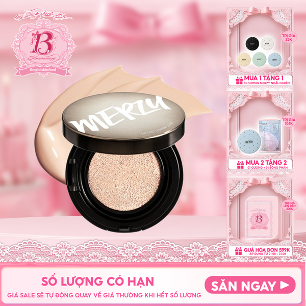  Phấn Nước Che Phủ Hoàn Hảo, Lớp Nền Căng Bóng, Lâu Trôi Merzy The First Cushion Glow SPF 50+/PA+++ 13g 