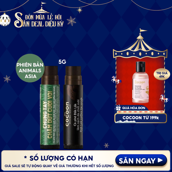  Tẩy Tế Bào Chết Môi Cocoon Chiết Xuất Cà Phê Đắk Lắk Dak Lak Coffee Lip Scrub 5g 
