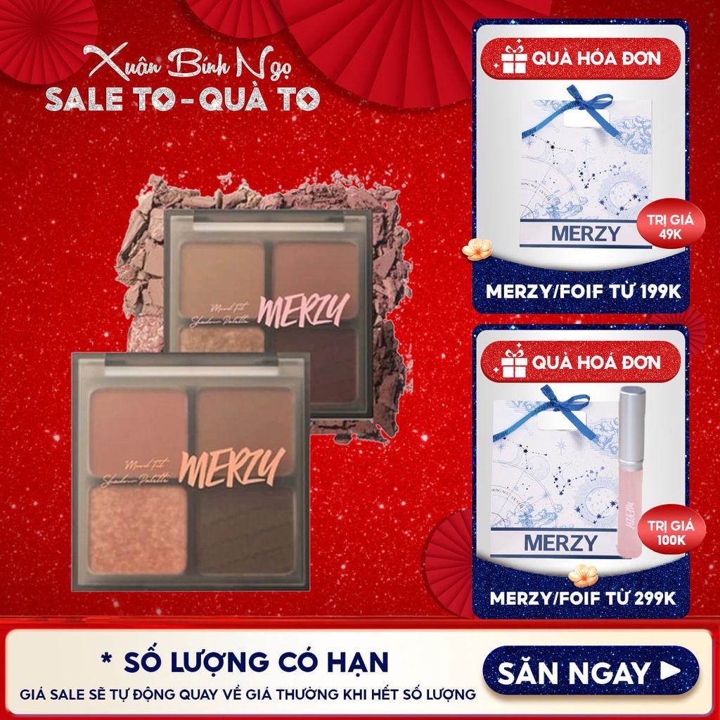 Bảng Phấn Mắt 4 Ô Merzy Mood Fit Shadow Palette 8g