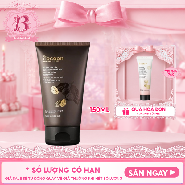  Kem Tẩy Da Chết Cocoon Chiết Xuất Cà Phê Đắk Lắk Coffee Face Polish 150ml 