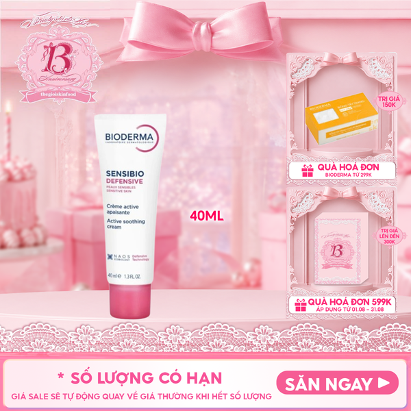  Kem Dưỡng Cấp Ẩm, Làm Dịu Da Cho Da Nhạy Cảm Bioderma Sensibio Defensive 40ml 