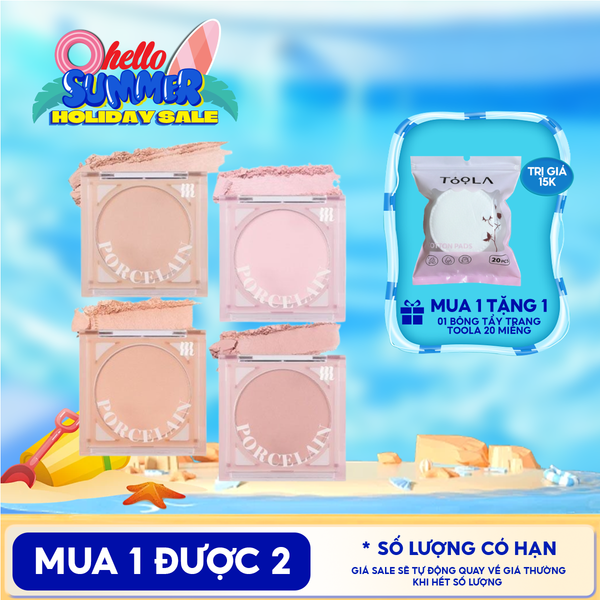  Phấn Má Hồng Merzy Dạng Nén Chuẩn Màu, Lâu Trôi Porcelain Cheek Blusher 4.2g 