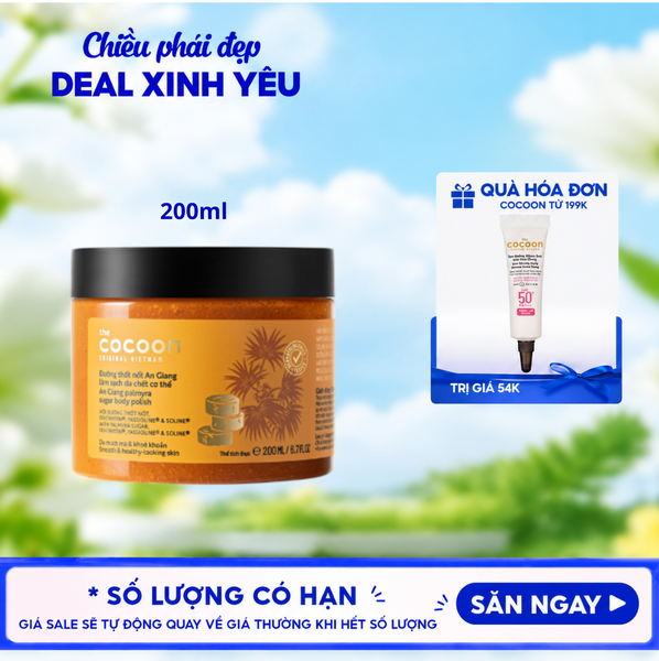  Tẩy Da Chết Body Cocoon Đường Thốt Nốt An Giang Palmyra Sugar Body Polish 200ml 