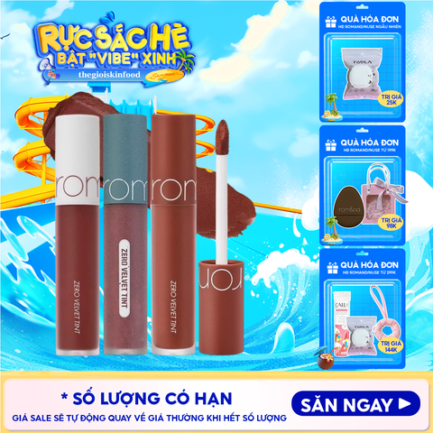 [MÀU 1-30] Son Kem Lì Romand Cực Nhẹ Môi Zero Velvet Tint 5.5g