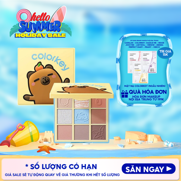  Bảng Phấn Mắt 9 Ô Màu Colorkey Orange Capybara Nine Shades Eyeshadow Palette 13.5g 