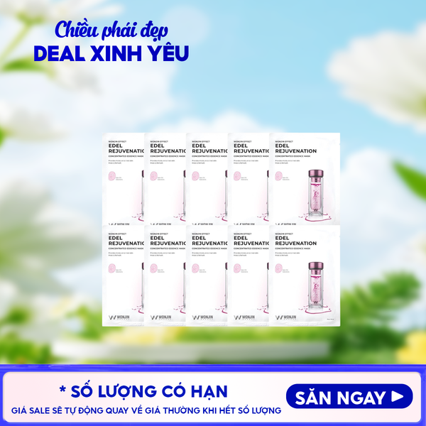  Combo 10 Miếng Mặt Nạ Cấp Ẩm, Hỗ Trợ Dưỡng Sáng Wonjin Effect Concentrated Essence Mask 