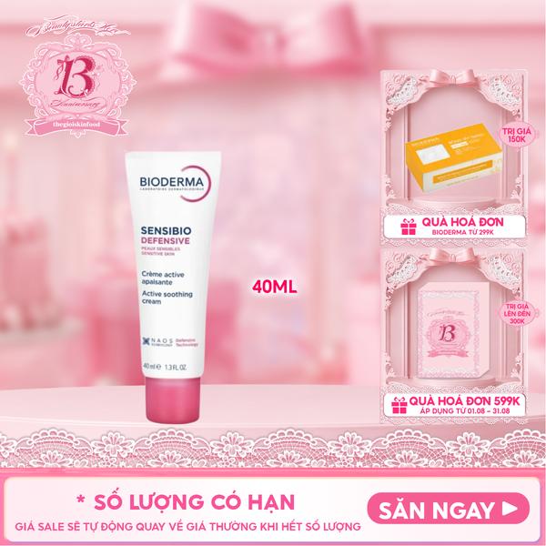  Kem Dưỡng Cấp Ẩm, Làm Dịu Da Cho Da Nhạy Cảm Bioderma Sensibio Defensive 40ml 
