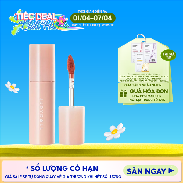  Son Kem Bùn Judydoll Lâu Trôi, Bền Màu Matte Lip Mud 2.8g 