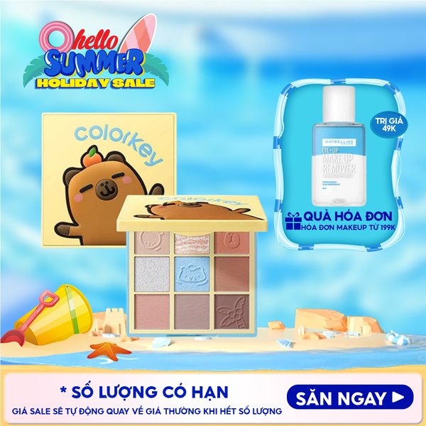  Bảng Phấn Mắt 9 Ô Màu Colorkey Orange Capybara Nine Shades Eyeshadow Palette 13.5g 