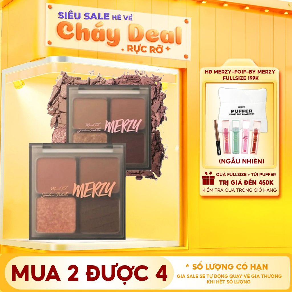 Bảng Phấn Mắt 4 Ô Merzy Mood Fit Shadow Palette 8g