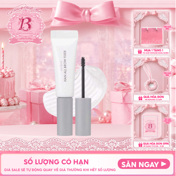  Gel Trong Suốt Cố Định Lông Mày Romand Tự Nhiên Han All Brow Fixer - Han All Line 9g 