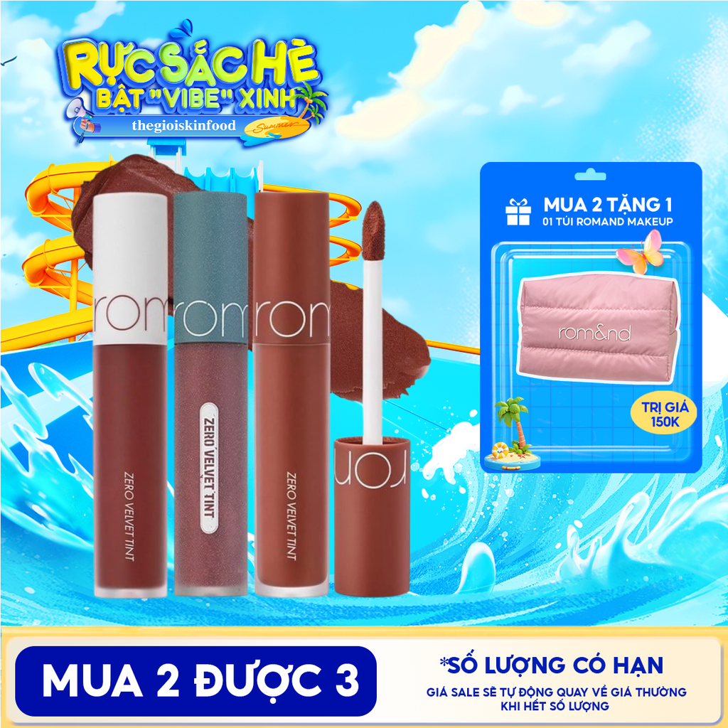 [MÀU 1-30] Son Kem Lì Romand Cực Nhẹ Môi Zero Velvet Tint 5.5g