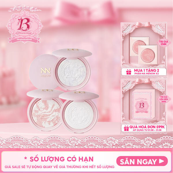  [Vietnam Edition] Phấn Phủ Nén MENOW Mỏng Nhẹ Tự Nhiên Clear Radiant Pressed Powder 7g 